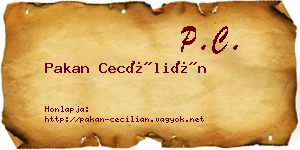Pakan Cecílián névjegykártya